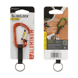 Nite Ize - Karabinek SlideLock® Key Ring Aluminum - Pomarańczowy - CSLAW3-19-R6