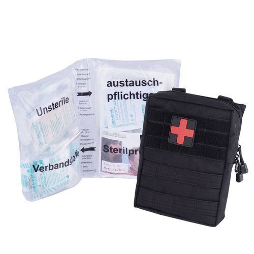 Mil-Tec - Apteczka z wyposażeniem duża - 43-piece First Aid Set - Czarna - 16025502