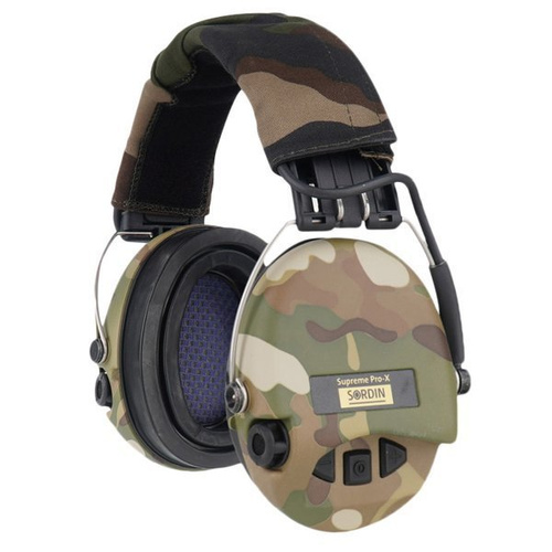 Sordin - Aktywne ochronniki słuchu Supreme Pro-X + LED -Multicam/Woodl